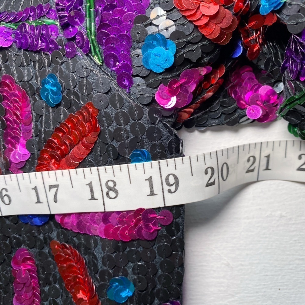 Unbranded Vintage Colorful Sequin Women's Silk Blazer - Picture 8 of 13